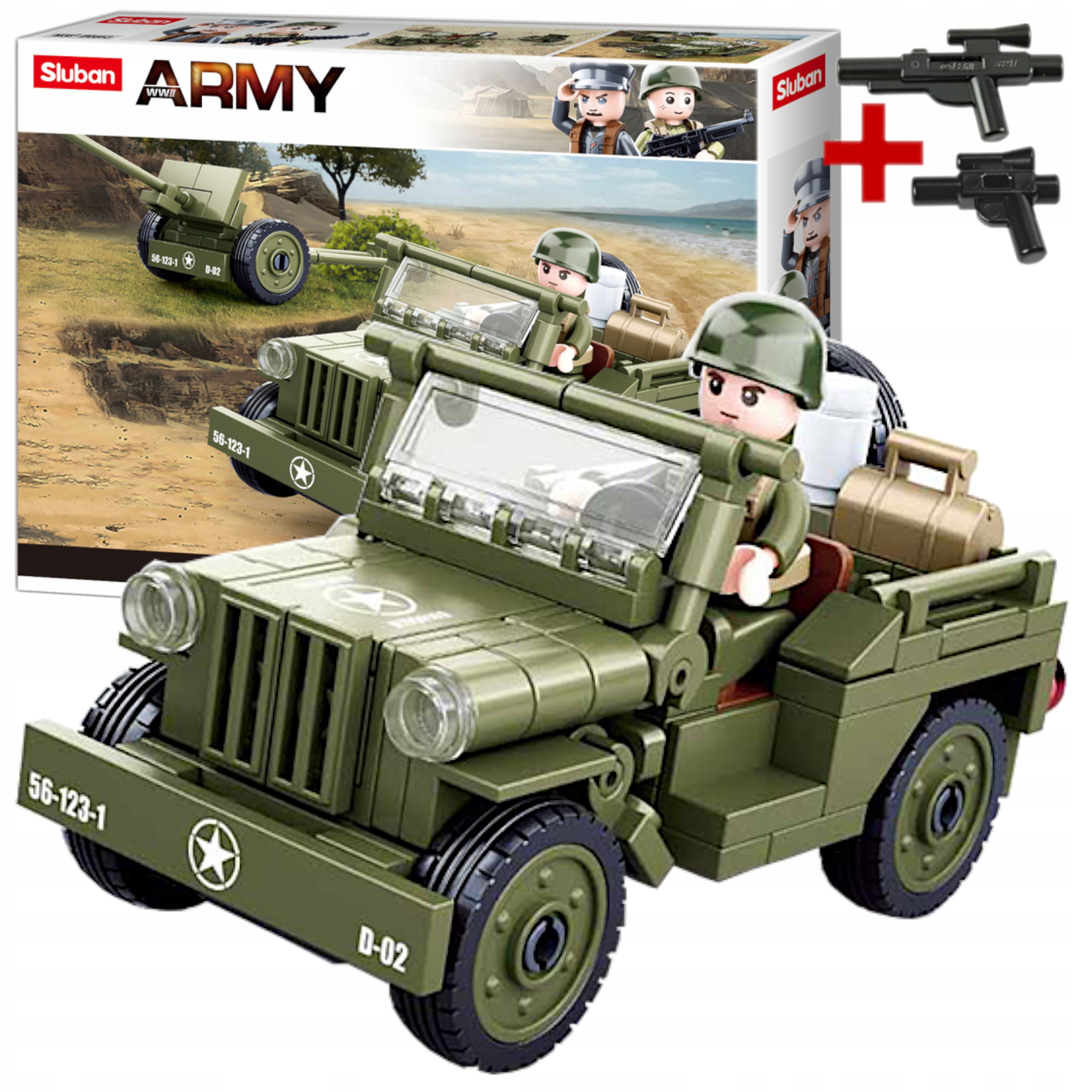 Stavebnice Jeep Willys Mb Legendární Armata Figurka +2ks Lego Vojenský Wwii