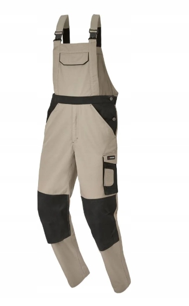 144. Parkside Ogrodniczki robocze męskie spodnie z szelkami beżowe 54