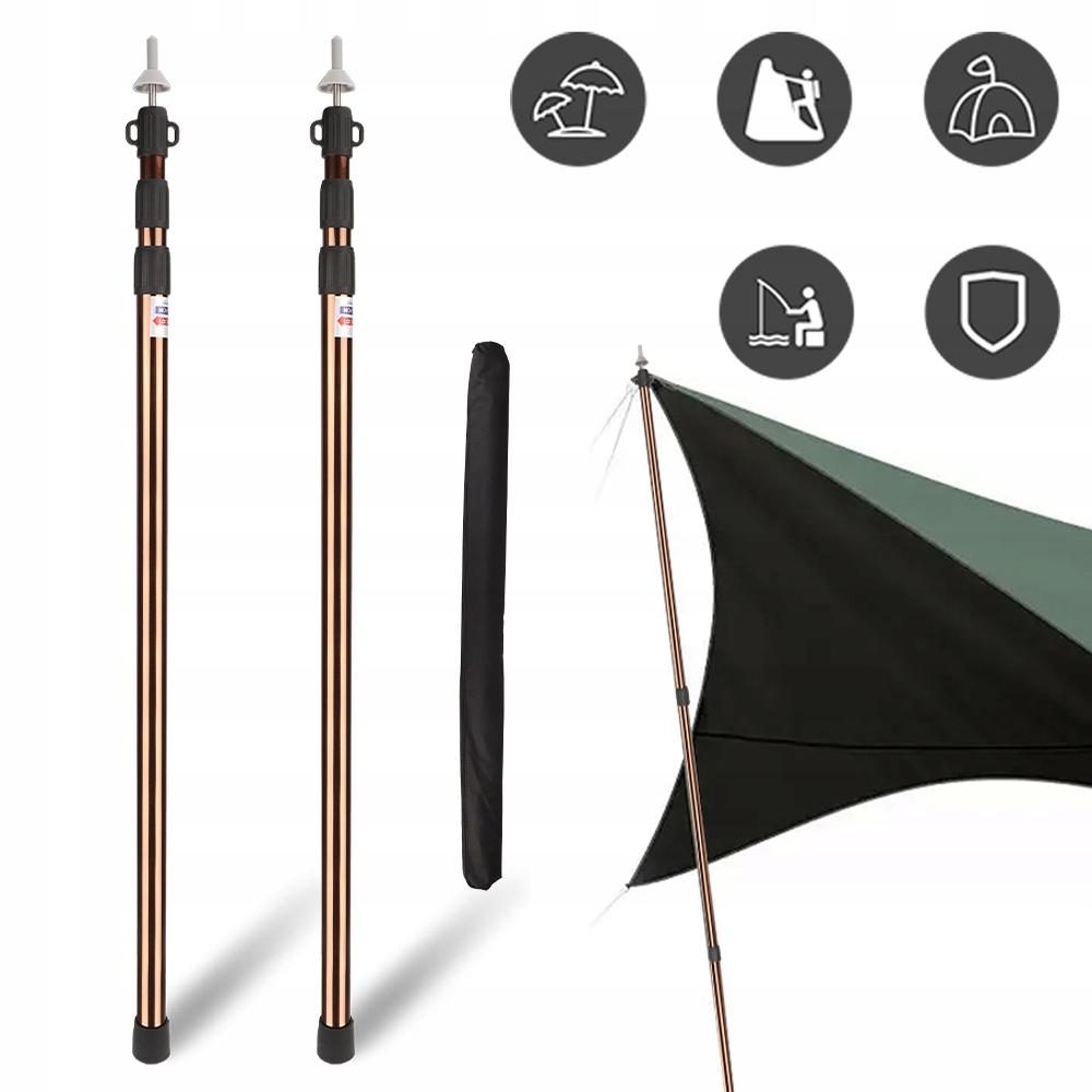 Hliníkové Teleskopické Sloupky 3-SEKČNÍ S Dešťovou Clonou