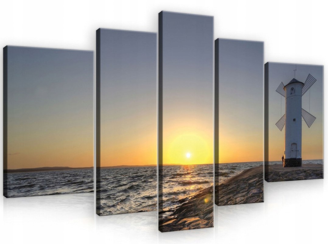 Obraz 170x100 More západ slnka východ slnka maják vlny