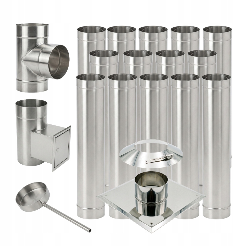 Wkład kominowy fi130 żaroodporny 0,8mm 14m drewno pellet wsad rury