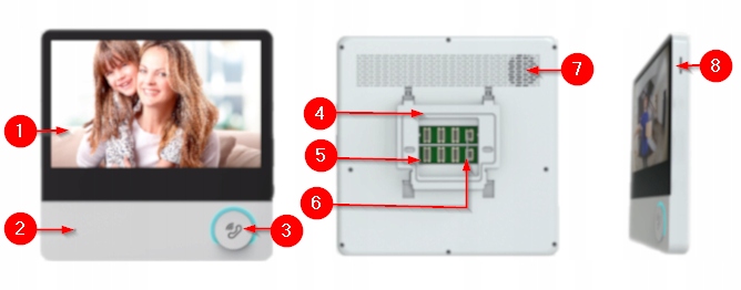 WIDEO DOMOFON RFID 7" FULLHD BRAMA FURTKA WIDEODOMOFON 2 MONITORY BRELOK Rodzaj domofonu Jednorodzinny