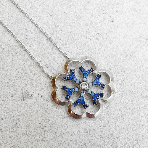 Náhrdelník Stříbrno-modrá celebrita