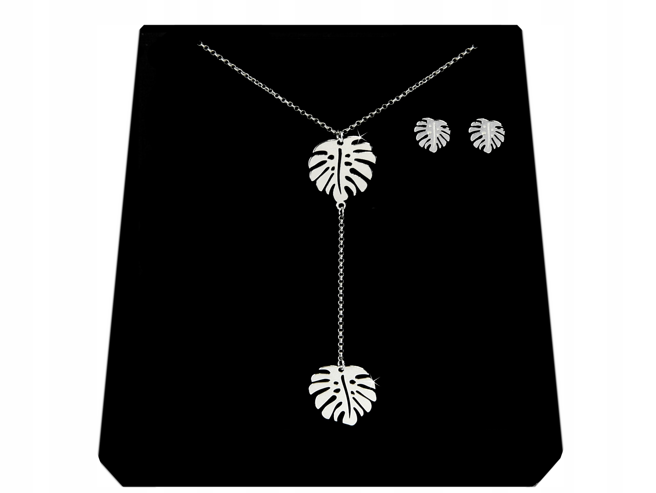 

Komplet Liść Monstery Monstera srebro 925