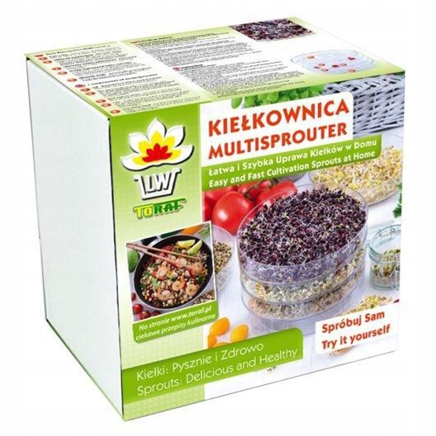 Kiełkownica Toraf przezroczysta 20x15 cm 3 szalki