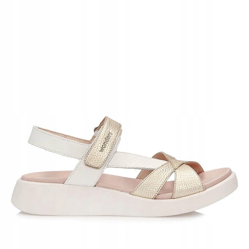 Dámské sandály Wonders C-6552 Max Platino Memory Gel zlaté bílé na suchý zip