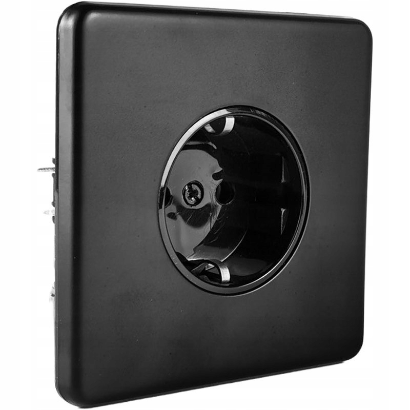 Kontaktní zásuvka čtvercová černá matná elegantní Togglica Eu