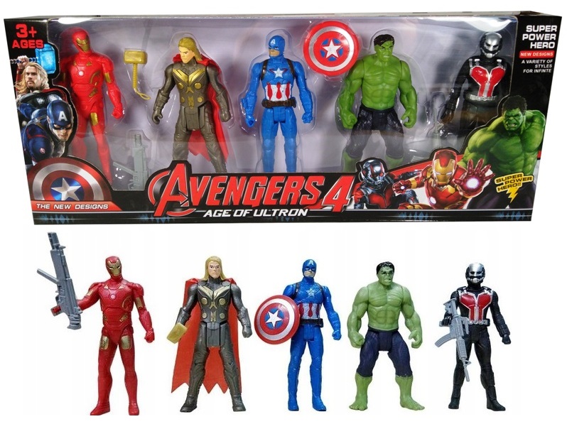 

5x Figurki Ruchome Hulk Iron Man Kapitan Avengers