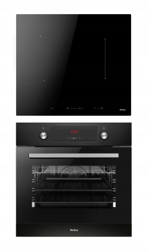 ZESTAW DO ZABUDOWY AMICA | CZARNY PIEKARNIK | PŁYTA INDUKCYJNA 2.1 230/400V