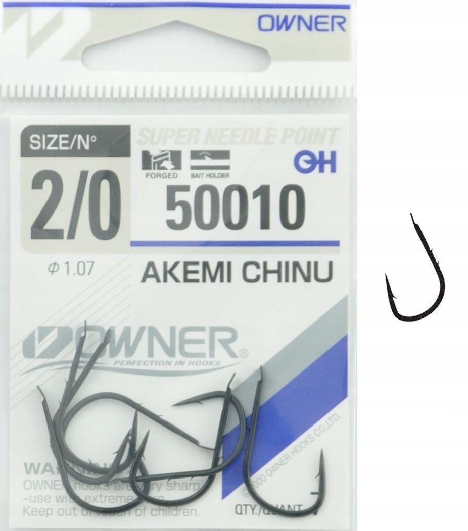 Nr 2/0 Haczyki 50010 Owner Akemi Chinu Kute Na Karpia Amura