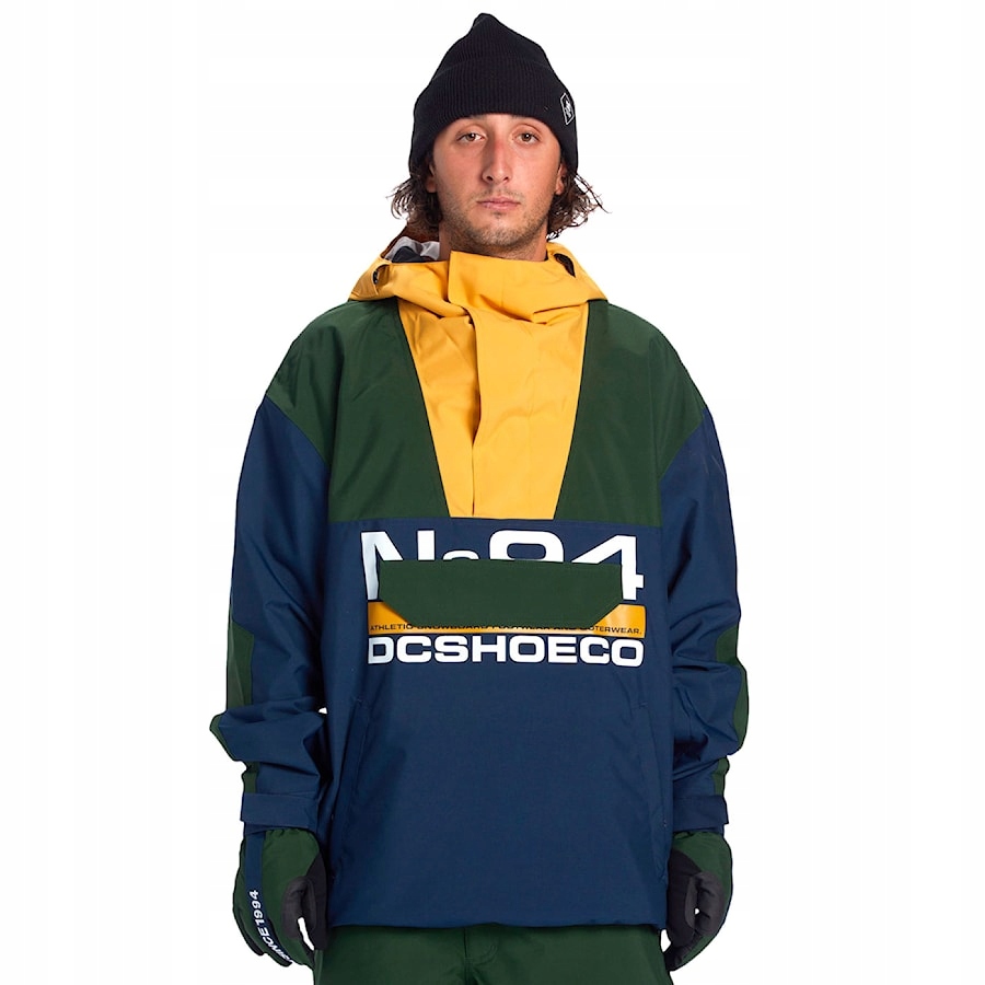DC bunda pánská snowboardová lyžařská DC -43 Anorak modrá žlutá zelená XL