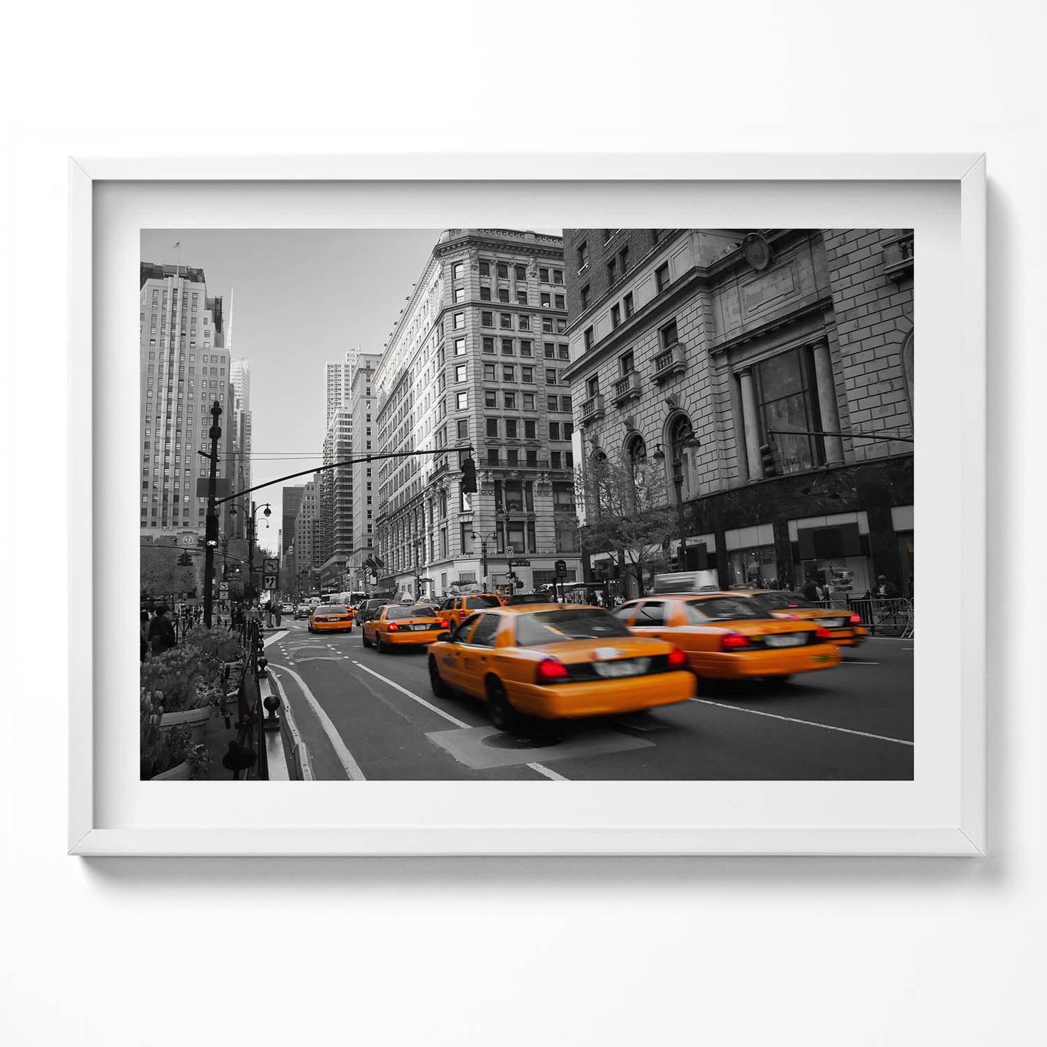 Dekorativní obraz v rámu do obývacího pokoje Pohyb taxíků na Manhattanu 80x60 cm