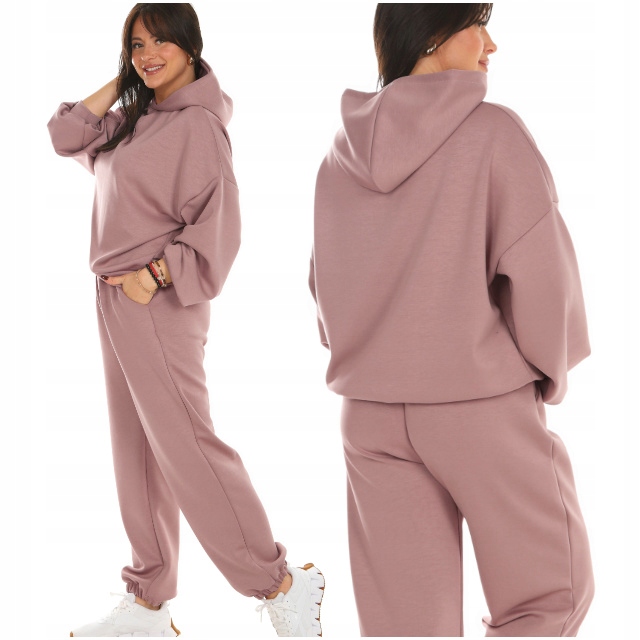 Moda Fresca F812 Komplet Dresowy z Kapturem, Masełko