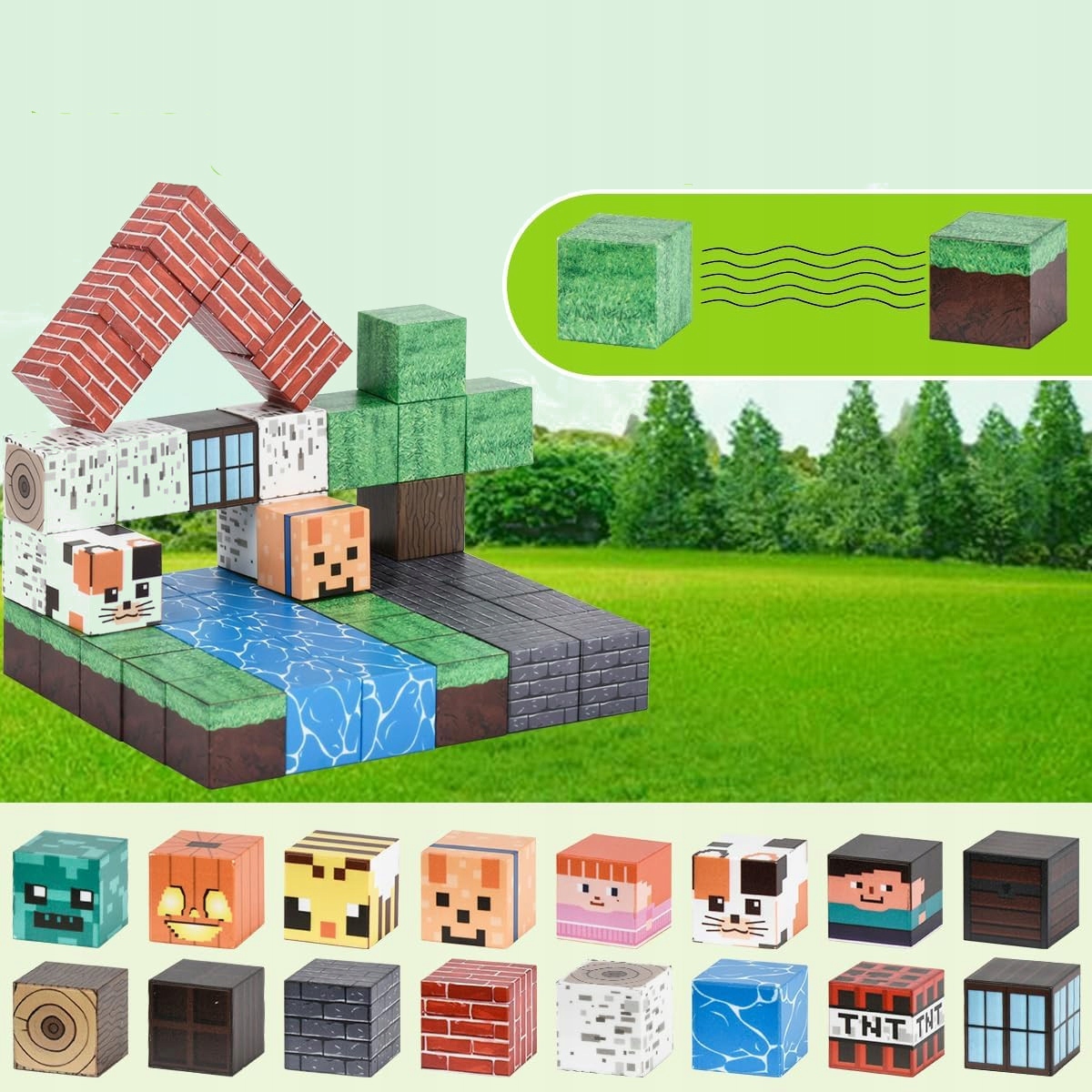 MAGNETINIŲ KALADĖLIŲ KUBELIŲ RINKINYS DOVANA VAIKAMS 150 vnt. Lytis berniukai mergaitės