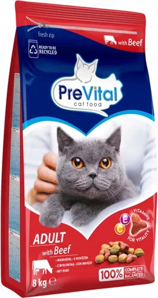 Levně PreVital 8kg Adult Hovězí granule