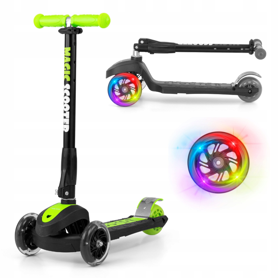 Milly Mally hulajnoga składana trójkołowa dla dzieci koła Led Scooter Magic