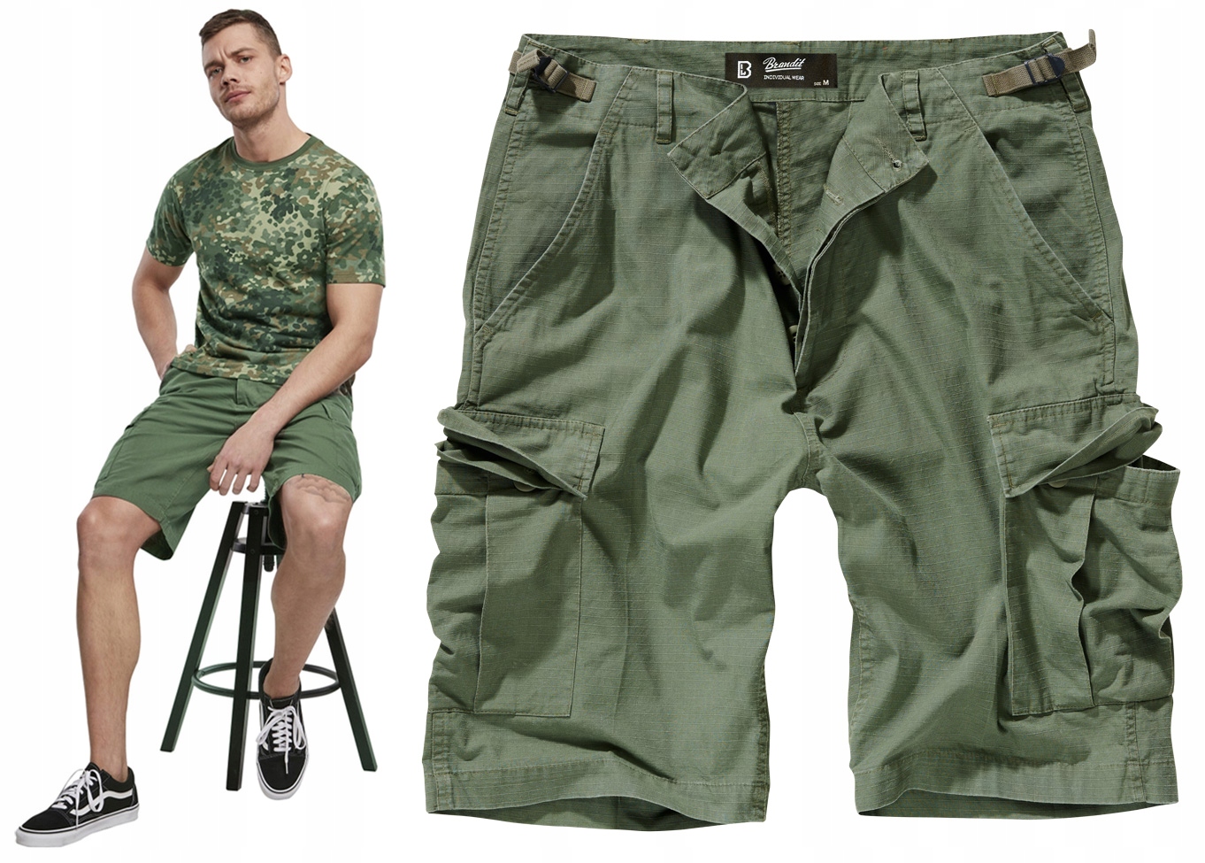 Krátké Kraťasy Vojenské Bojovky Brandit Bdu Olive 3XL
