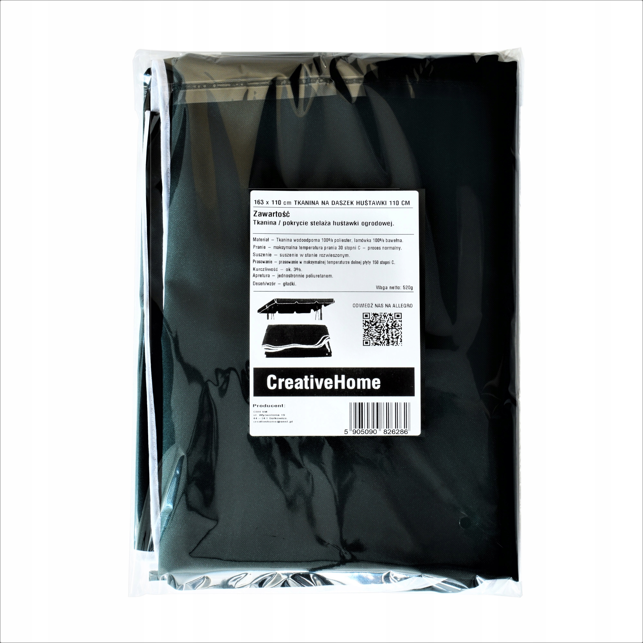 163 x 110 cm DASZEK NA HUŚTAWKĘ OGRODOWĄ DACH OSŁONA DASZKU POKRYCIE ZIELON Linia GREEN-GARDEN
