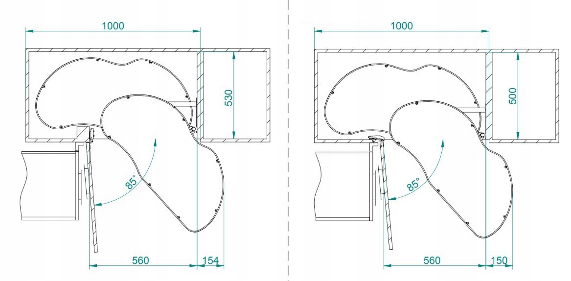 Nerka półka kosz corner OPTIMA REJS 1000/600 Prawa Producent Rejs
