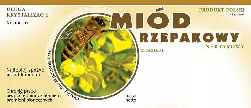 

Etykiety na Miód Rzepakowy (100szt) wzór E1103