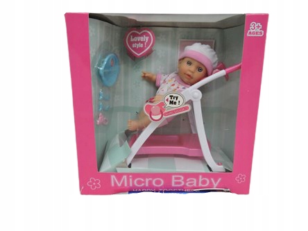 lalka 13cm z krzesełkiem/wózkiem z dźwiękiem — 4