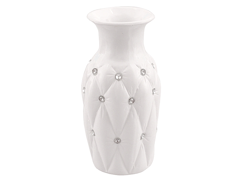 Wazon ceramiczny cyrkonie kryształy glamour biały EAN (GTIN) 5900291116594