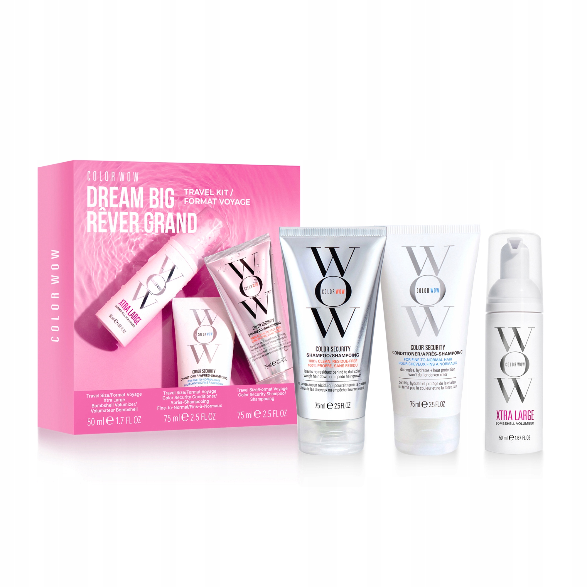 Color Wow Dream Big Travel Kit Pielęgnacyjny Zestaw Do Włosów Farbowanych
