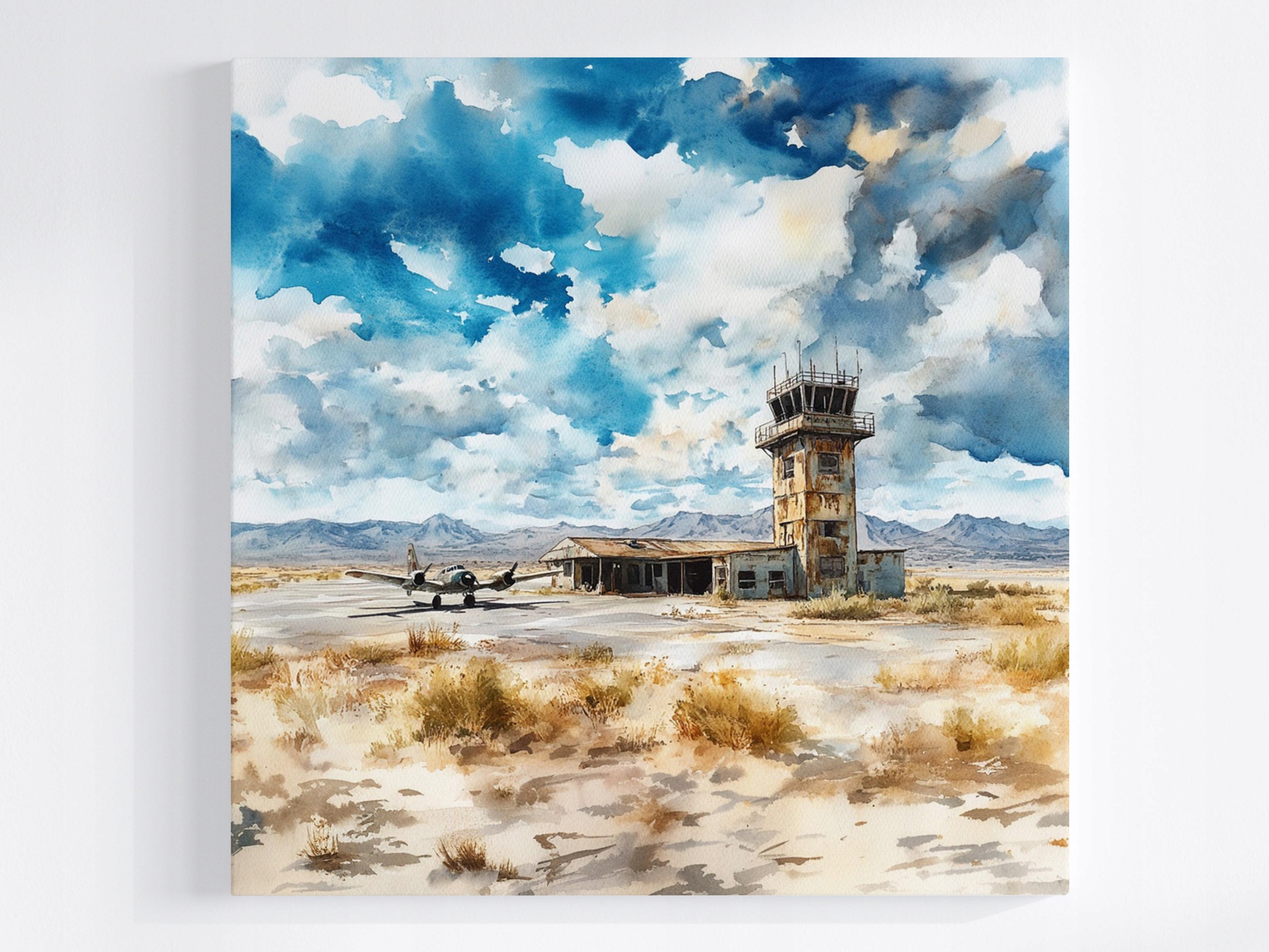 Obraz Na Plátně Canvas Letiště Letadlo Pustiny Kontrolní Věž 60x60