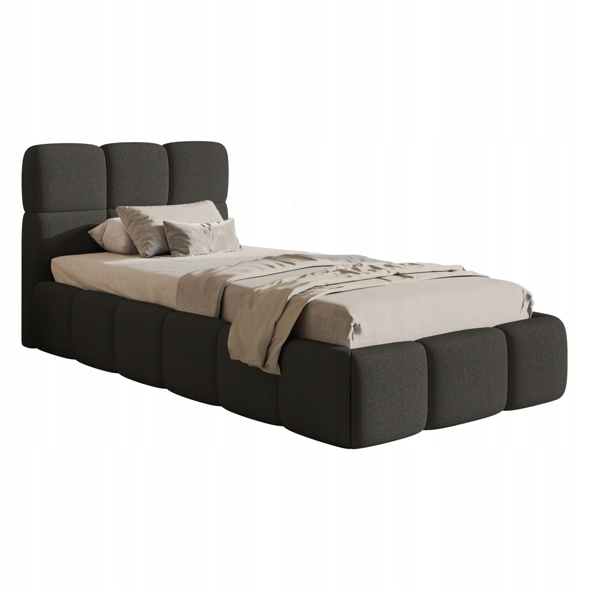 Čalouněná postel 90 x 200 cm Cloudy grafitová žinylka