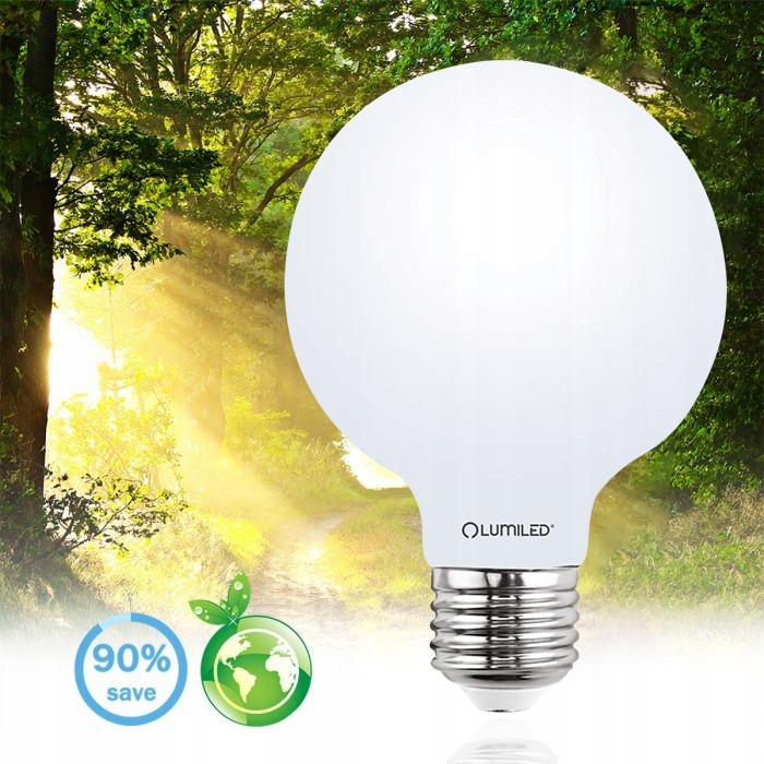3x Żarówka LED E27 G95 8W Globe Mleczny LUMILED Barwa światła biały neutralny