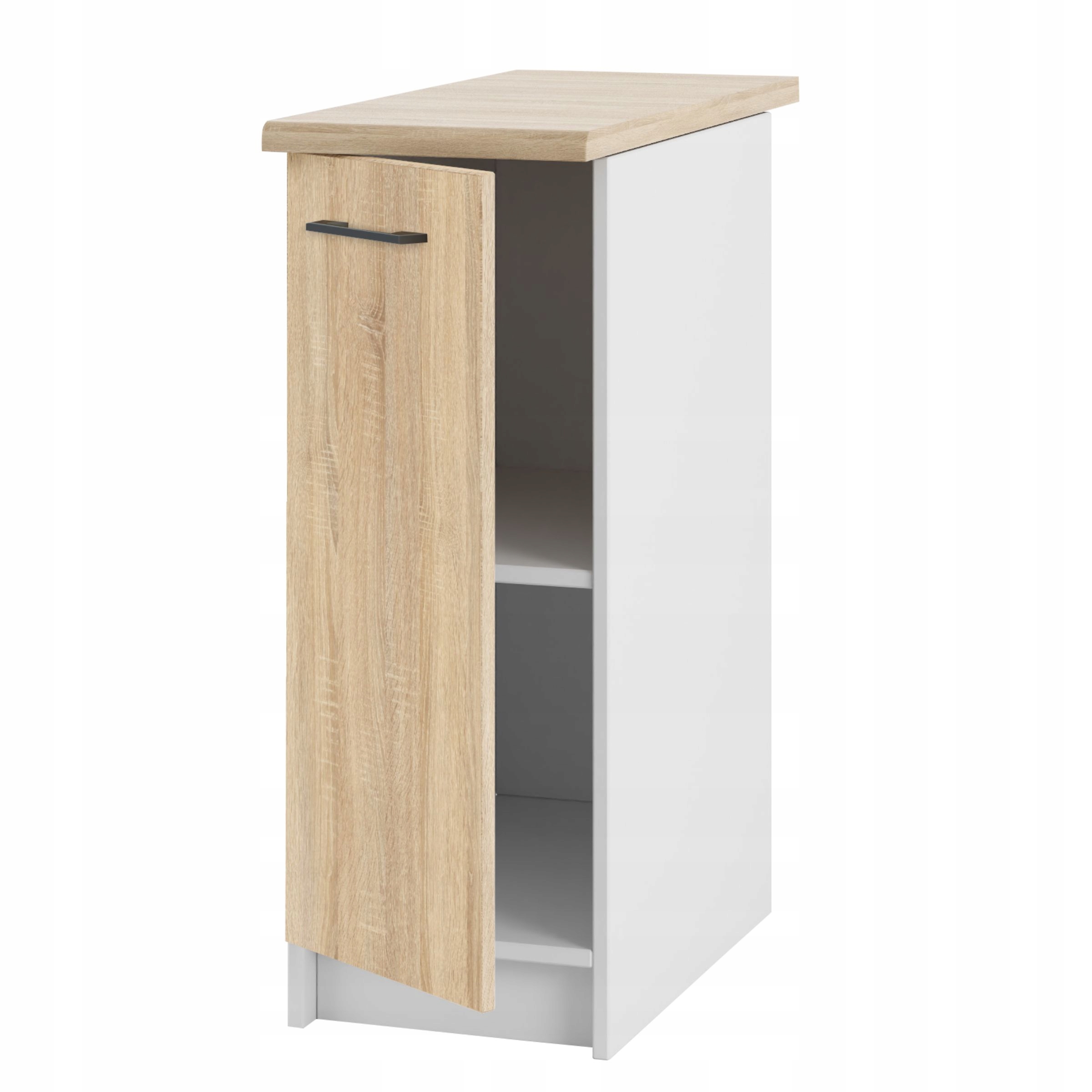 Stojaca kuchynská skrinka dolný dub sonoma s doskou pre zostavy biela 30 CM