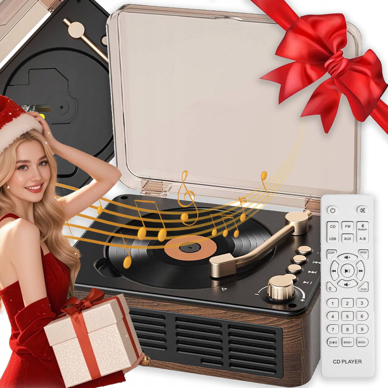 CD Přehrávač Přenosná Bluetooth Kazeta Fm Rádio Discman MP3 Aux Reproduktory