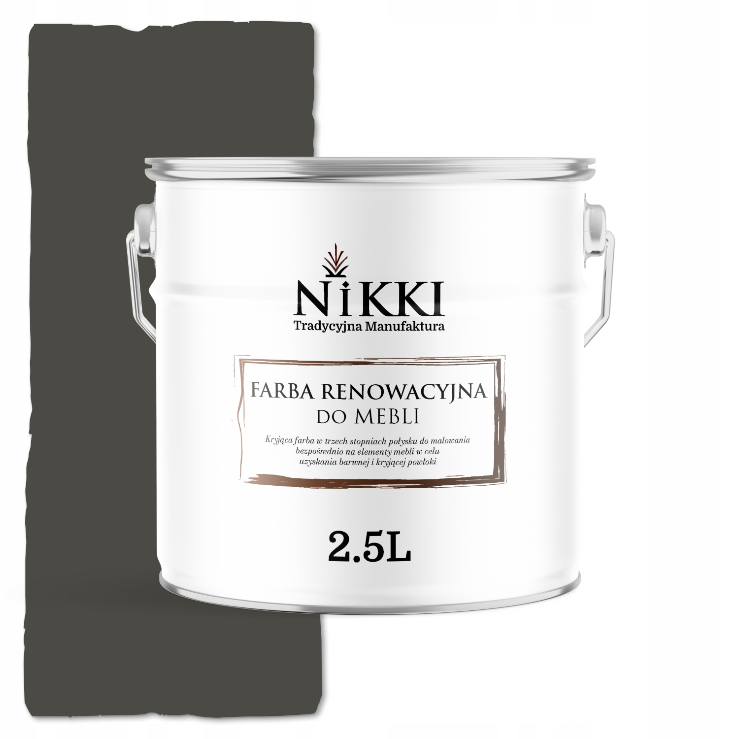 Farba Na Kuchynský Nábytok Predných Častí Skriniek Šedá Tmavá RAL7022 Lesk 2,5 L