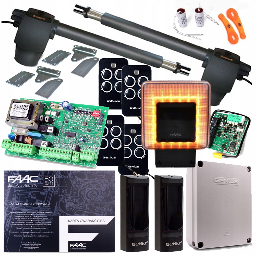 Zestaw Genius G-Bat 400 do bramy 2-skrzydł 4 piloty lampa Xled