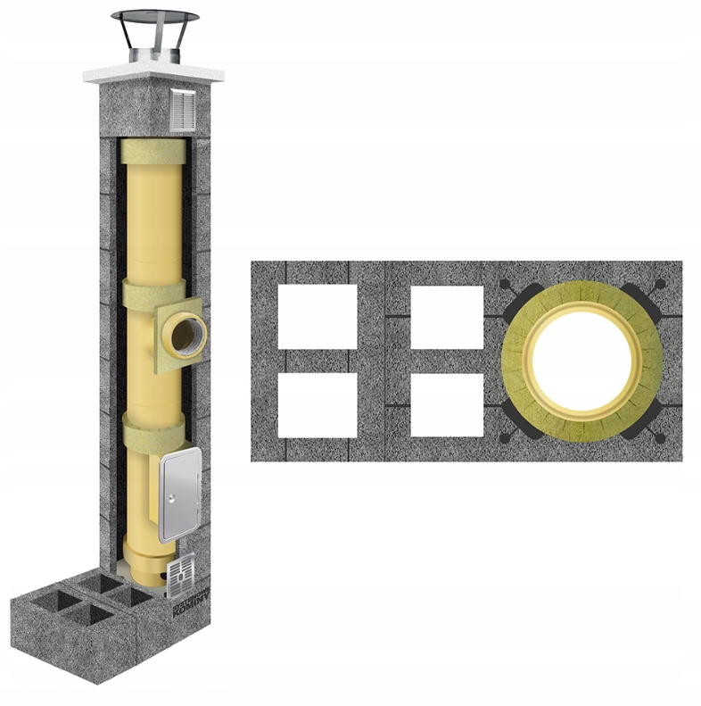 Keramický komínový systém fi 160 13 m sada 36 x 78 cm kompletní 4W