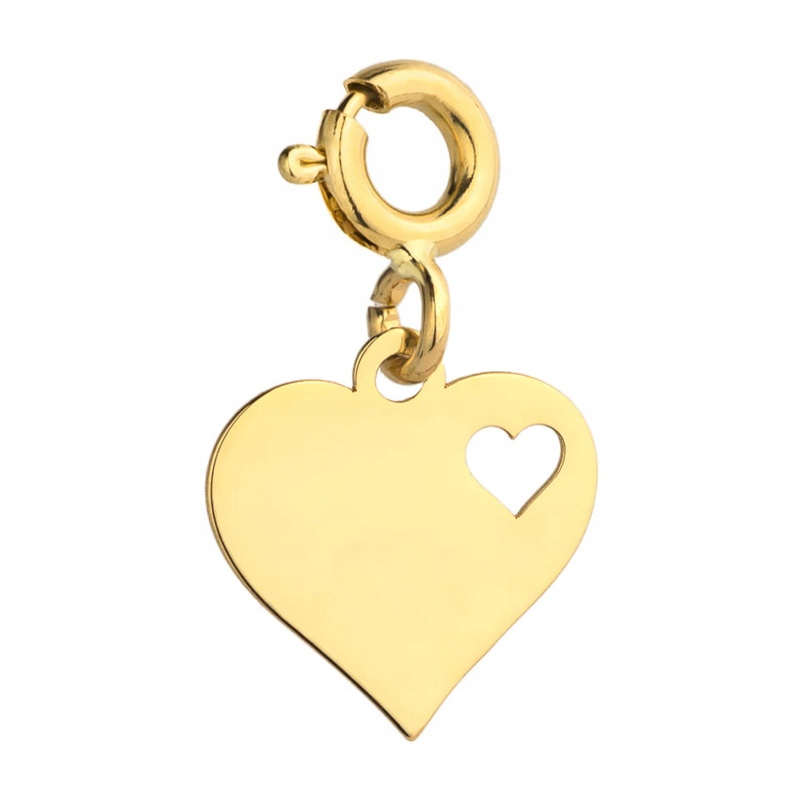 Krásný Zlatý Přívěsek Srdce V Srdci 585 14k