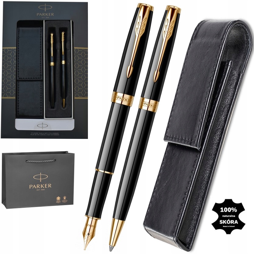 Parker Wieczne i Długopis Parker Sonnet Czarny Zestaw Grawer