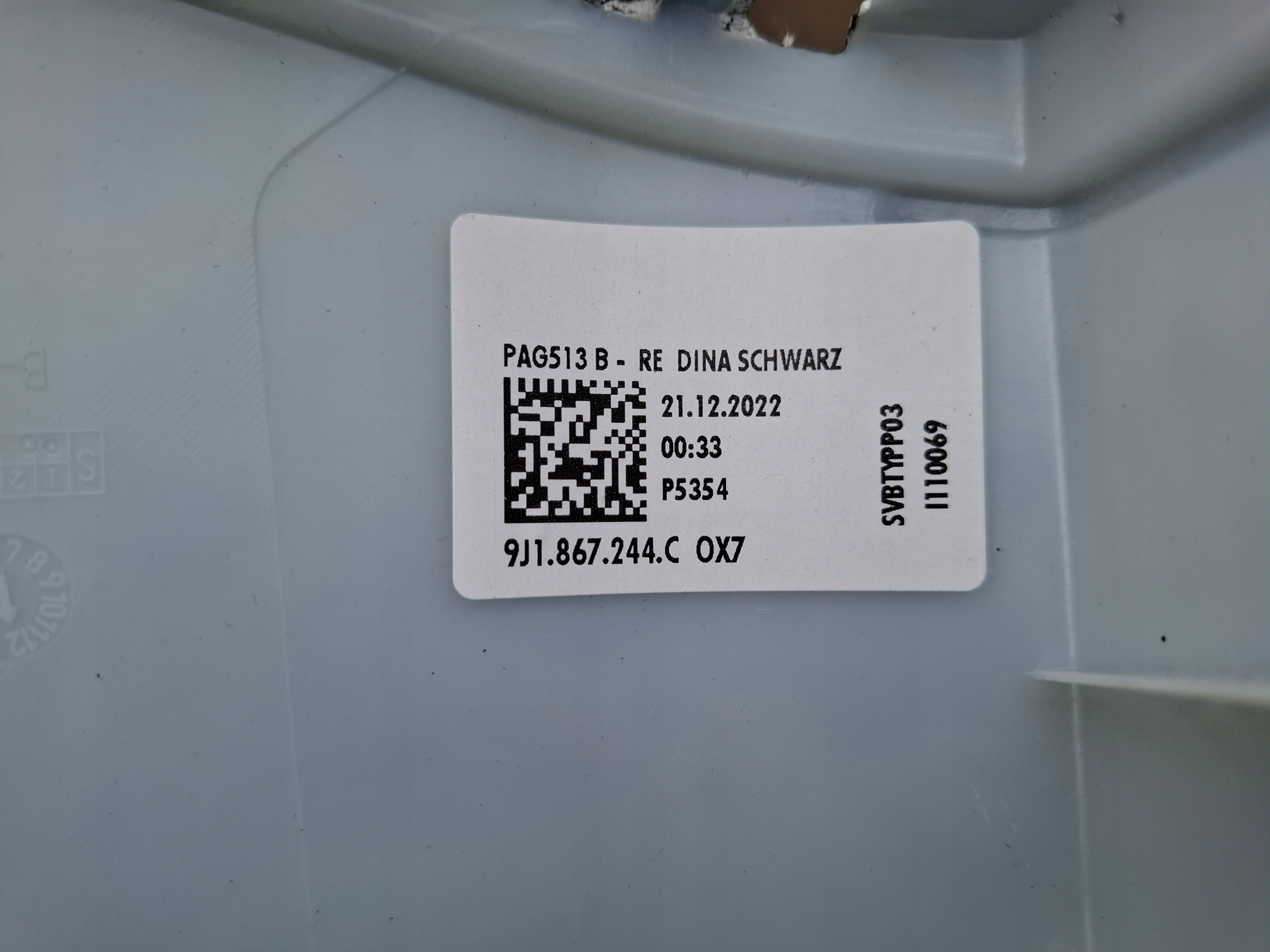 side cover slupka upper right side Porsche Taycan 9J1 9J1867244C