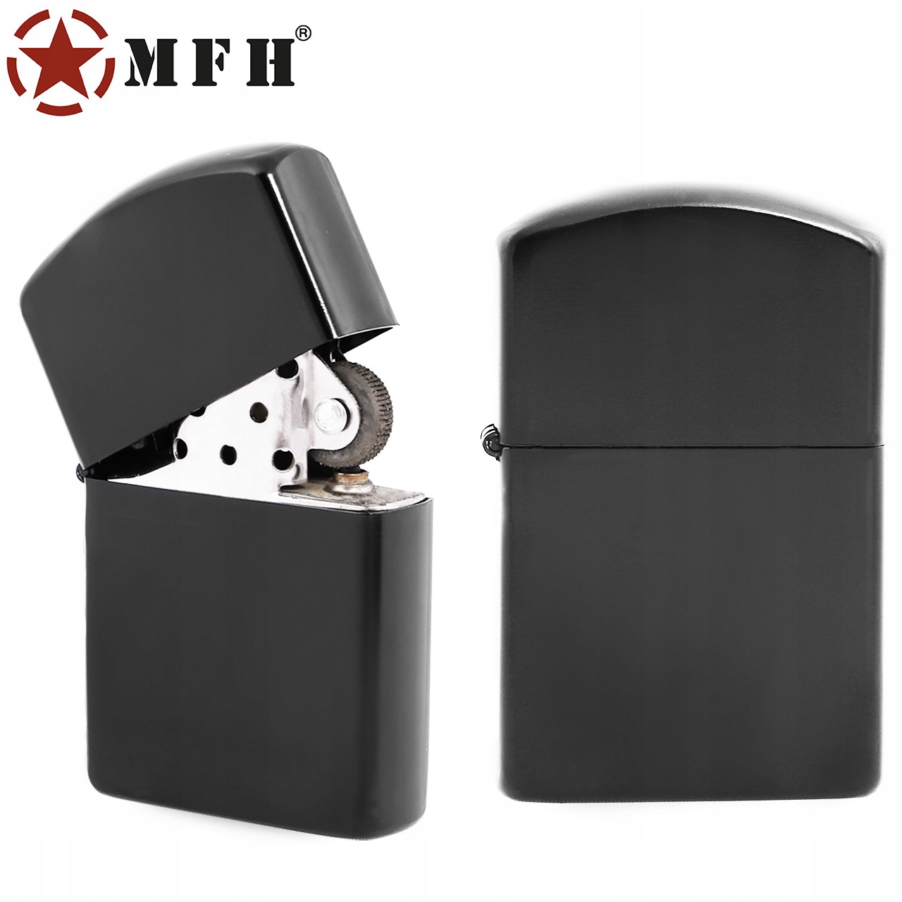 ZAPALNICZKA BENZYNOWA MFH KLASYCZNA STALOWA CZARNA Kod producenta 24073A