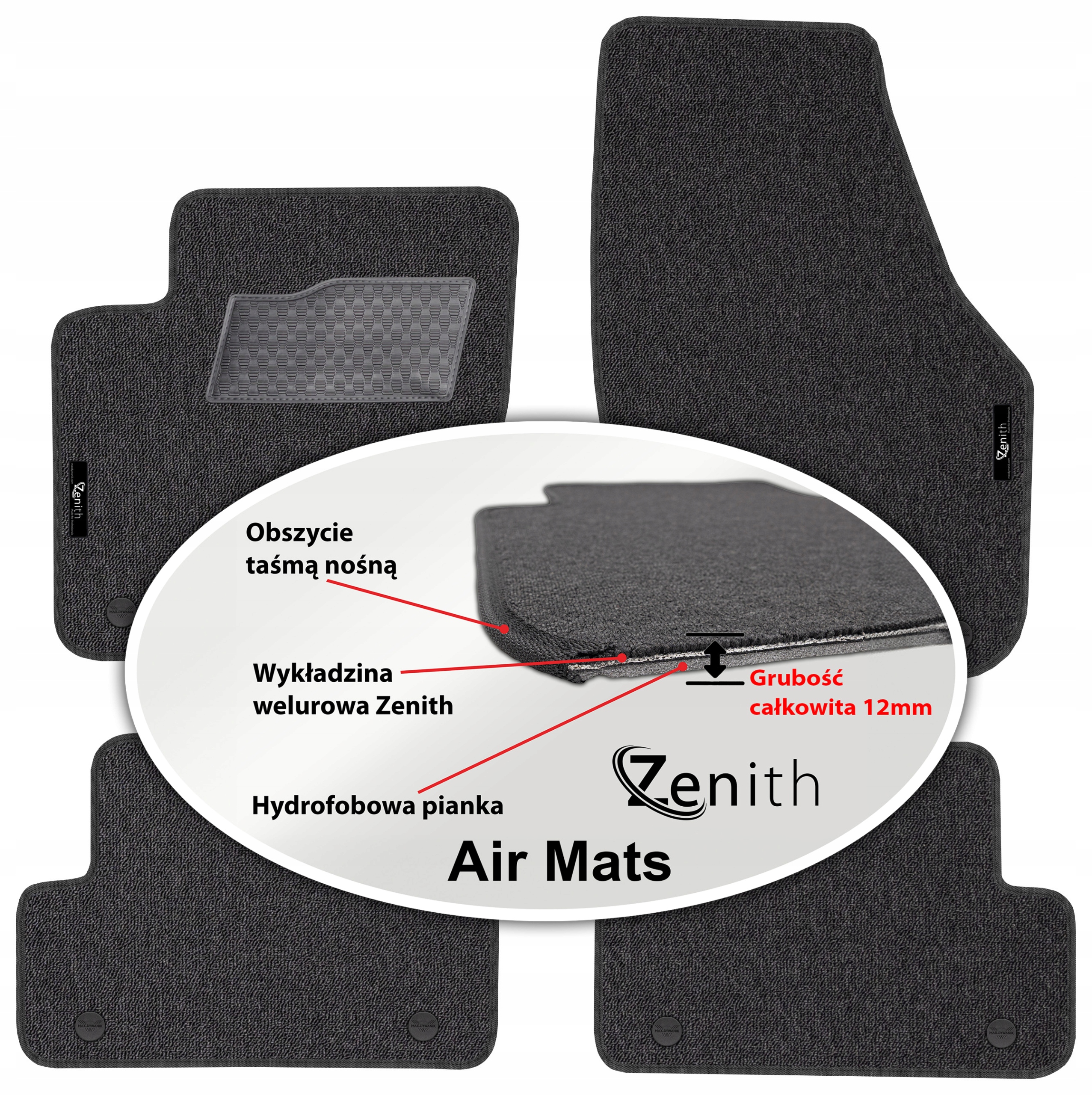 Volvo V40 2012-2019 Velurové koberce do auta Zenith Air Mats
