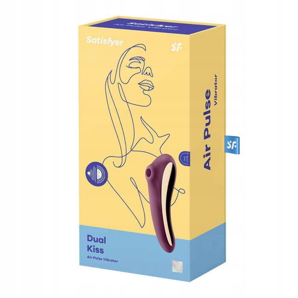 SATISFYER Dual Kiss Wibrator 2w1 Wodoodporny IPX7 Silikon Medyczny Lila — miniatura 7