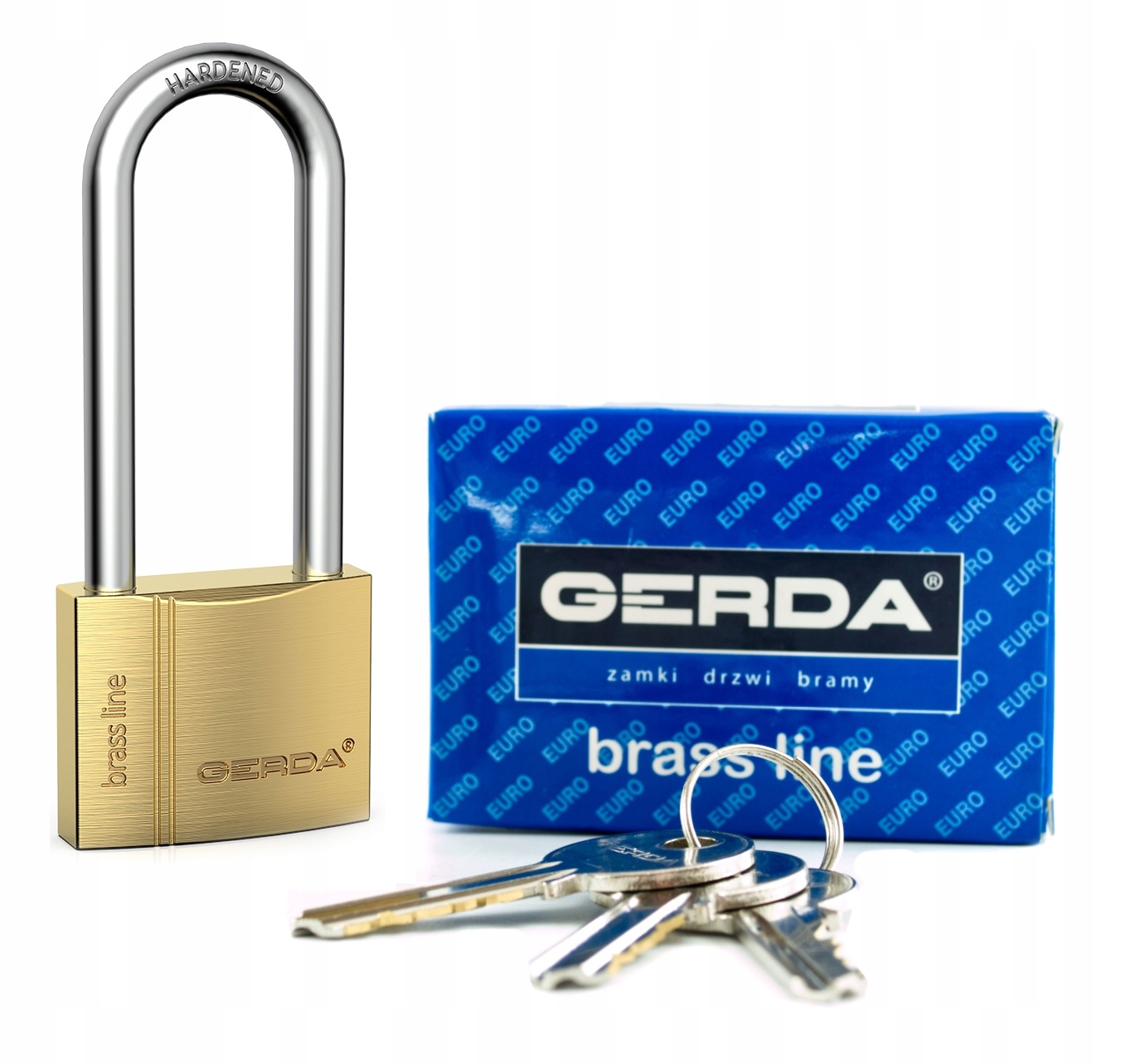 

Kłódka Gerda Mosiężna Wydłużony Pałąk 61mm Kmz 40