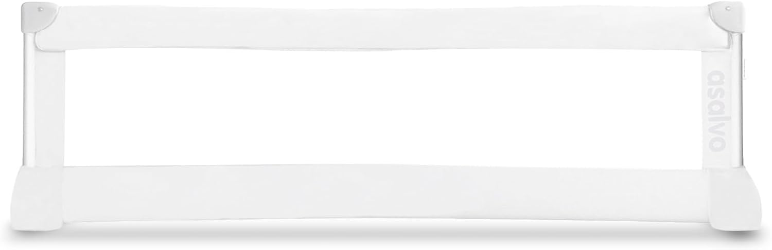 Barierka ochronna do łóżka 150 x 43,5 cm biała składana zabezpieczenie