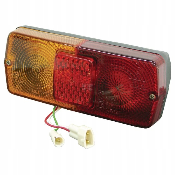 Zadní sdružená obdélníková lampa pravá 12V červená/oranžová, šroubovací