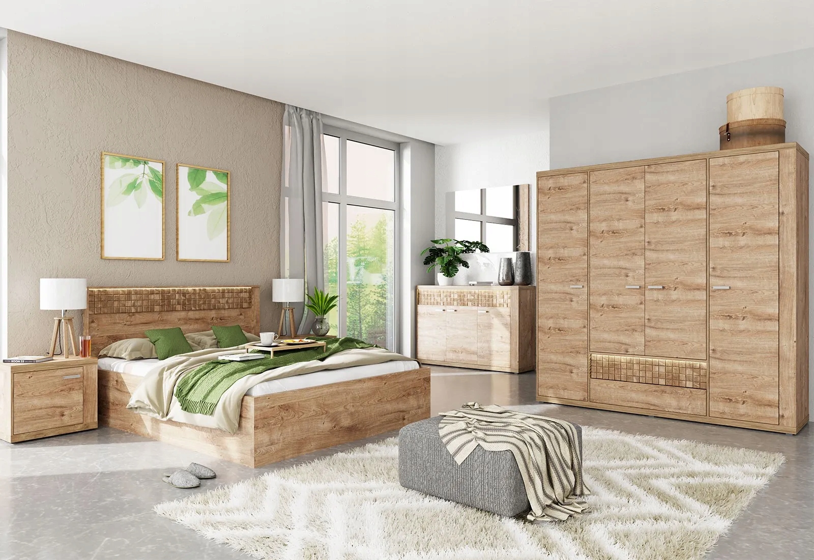 Witryna w stylu boho NATURAL N-4 Kratka Kolekcja NATURAL - JARSTOL