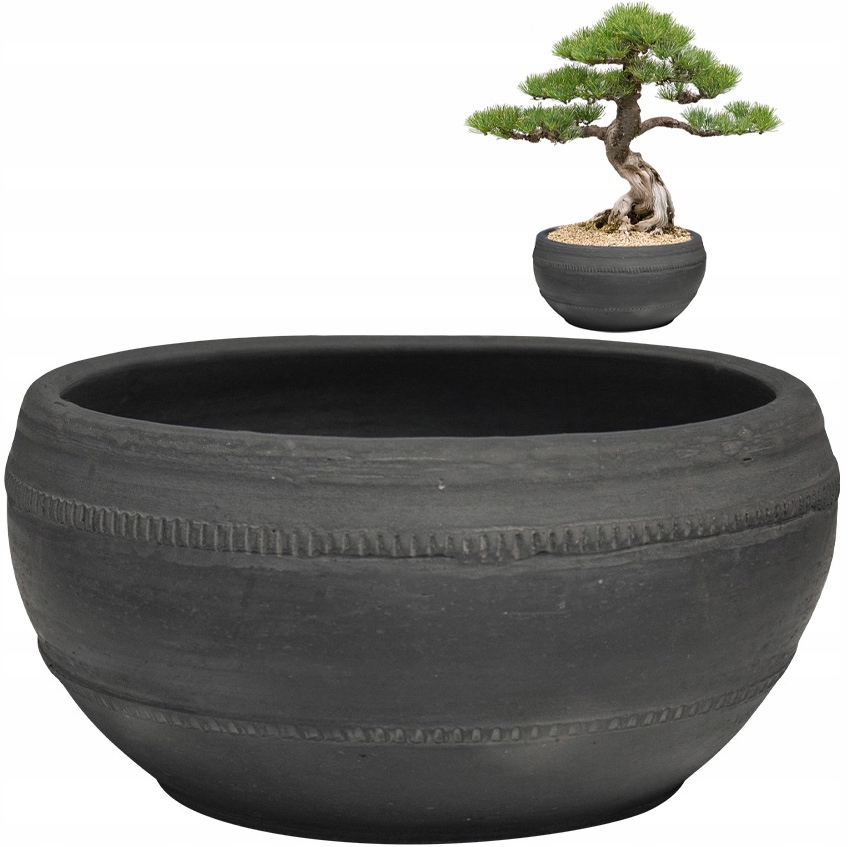 Doniczka Na Bonsai Gliniana Duża 30cm płytka terakota balkon taras do domu