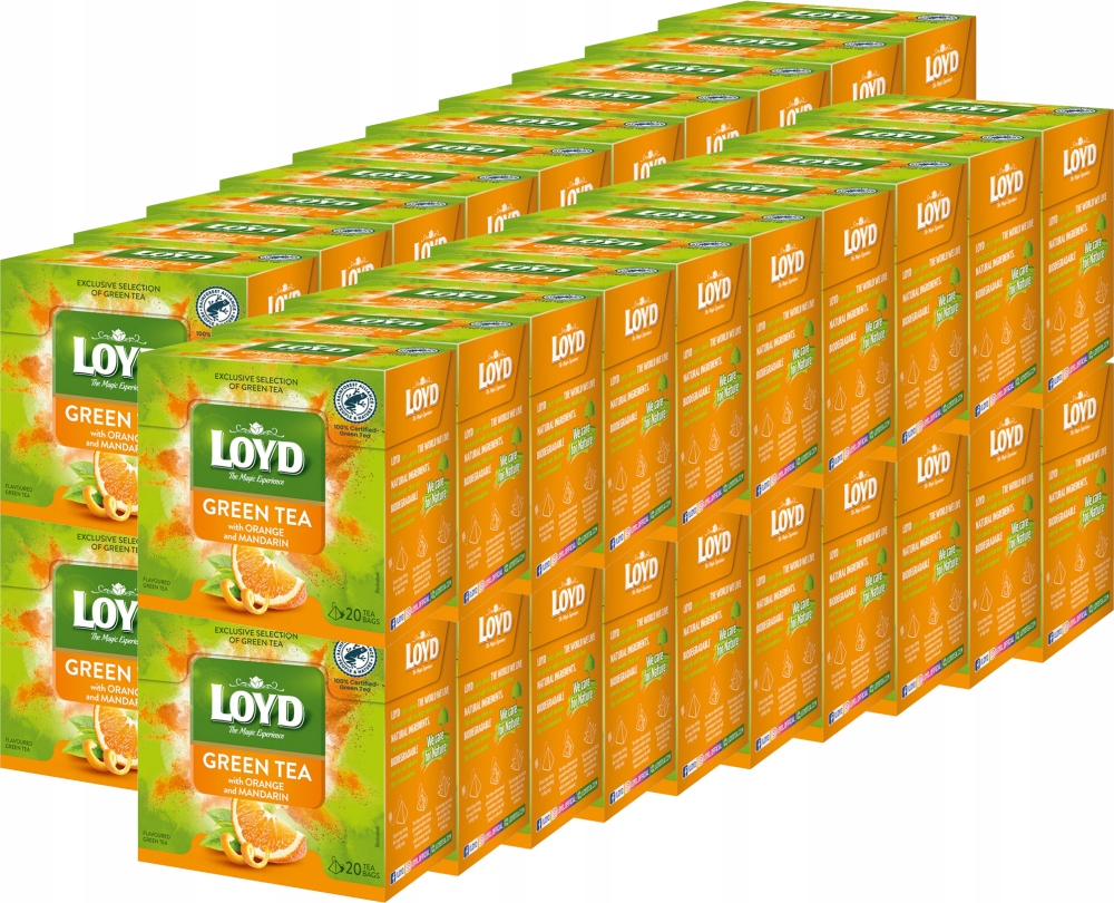Zielona Herbta Pomarańcza Mandarynka 20 T. Green Tea Loyd x40