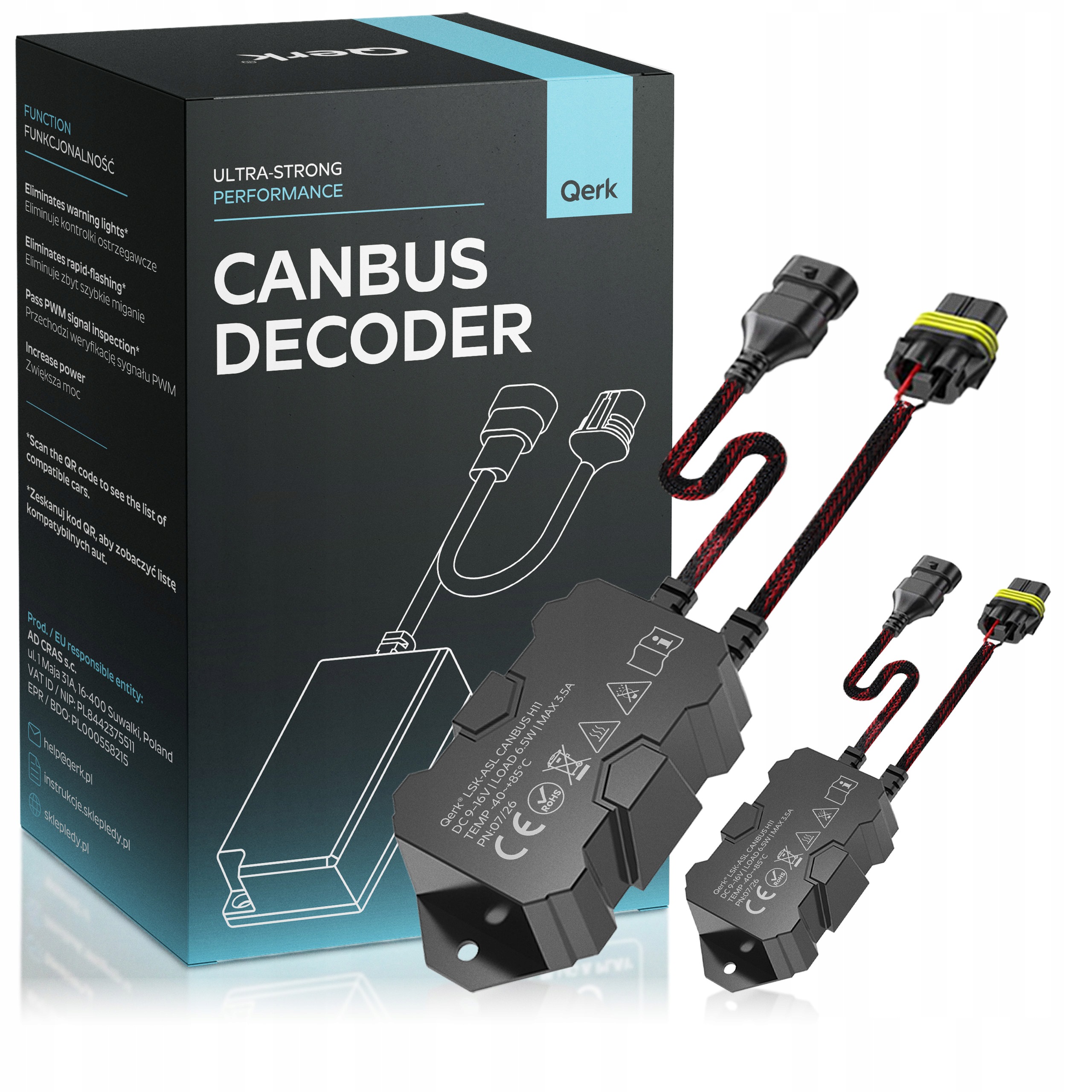 Rezystory Canbus H11 Led Usuwa Błąd Spalonej Żarówki Qerk Lsk Decoder 2 szt