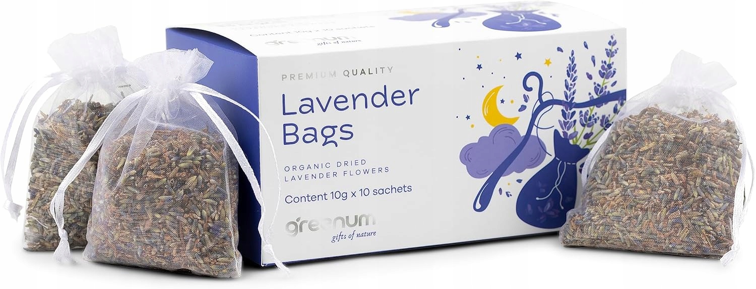 10x Woreczek suszonych kwiatów lawendy Bio Aromaterapia, Na mole 10x10g