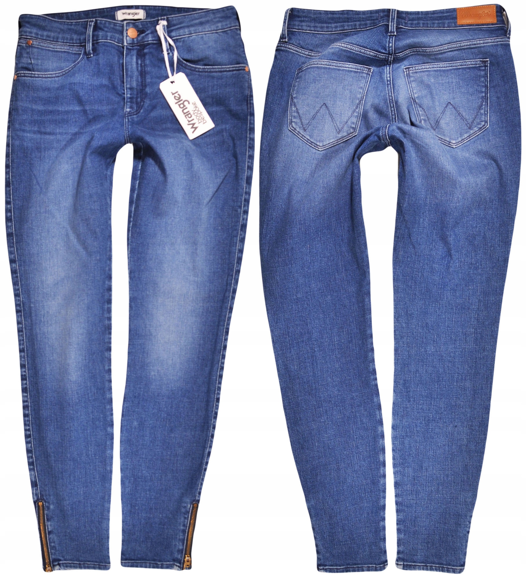 Wrangler modré kalhoty Skinny Crop Zip W26 L32